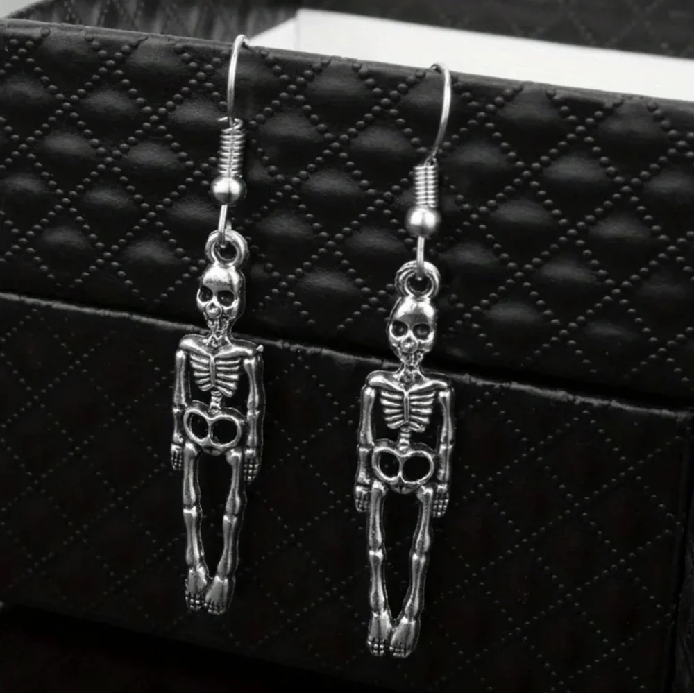 Skull Skelton Pendant Earrings Punk Hip Hop Halloween Unisex